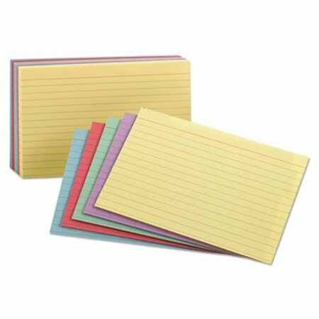 TOPS BUSINESS FORMS Oxford, Ruled Index Cards, 5 X 8, Blue/violet/canary/green/cherry, 100PK 35810